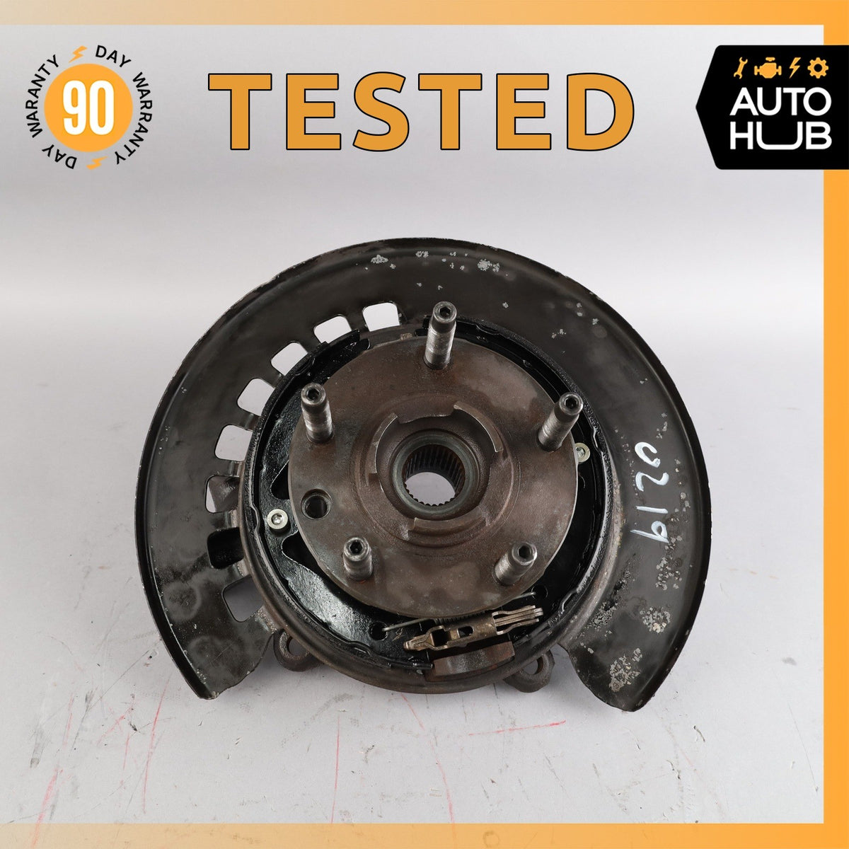 Porsche Cayenne 955 Rear Left Side Spindle Knuckle Hub w/ Shield OEM - photo 1