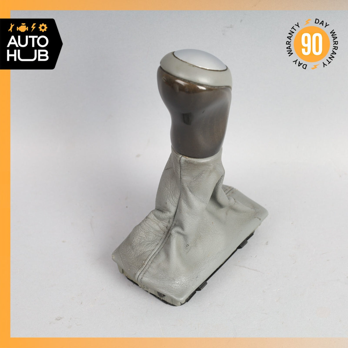 03-04 Mercedes R230 SL500 SL55 AMG Shifter Shift Knob Boot Cover Gray Wood OEM - photo 11