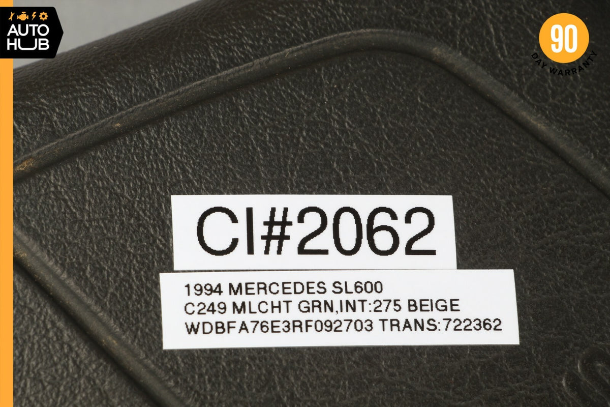 90-95 Mercedes R129 SL600 300SL Driver Steering Wheel Airbag Air Bag Black OEM - photo 12