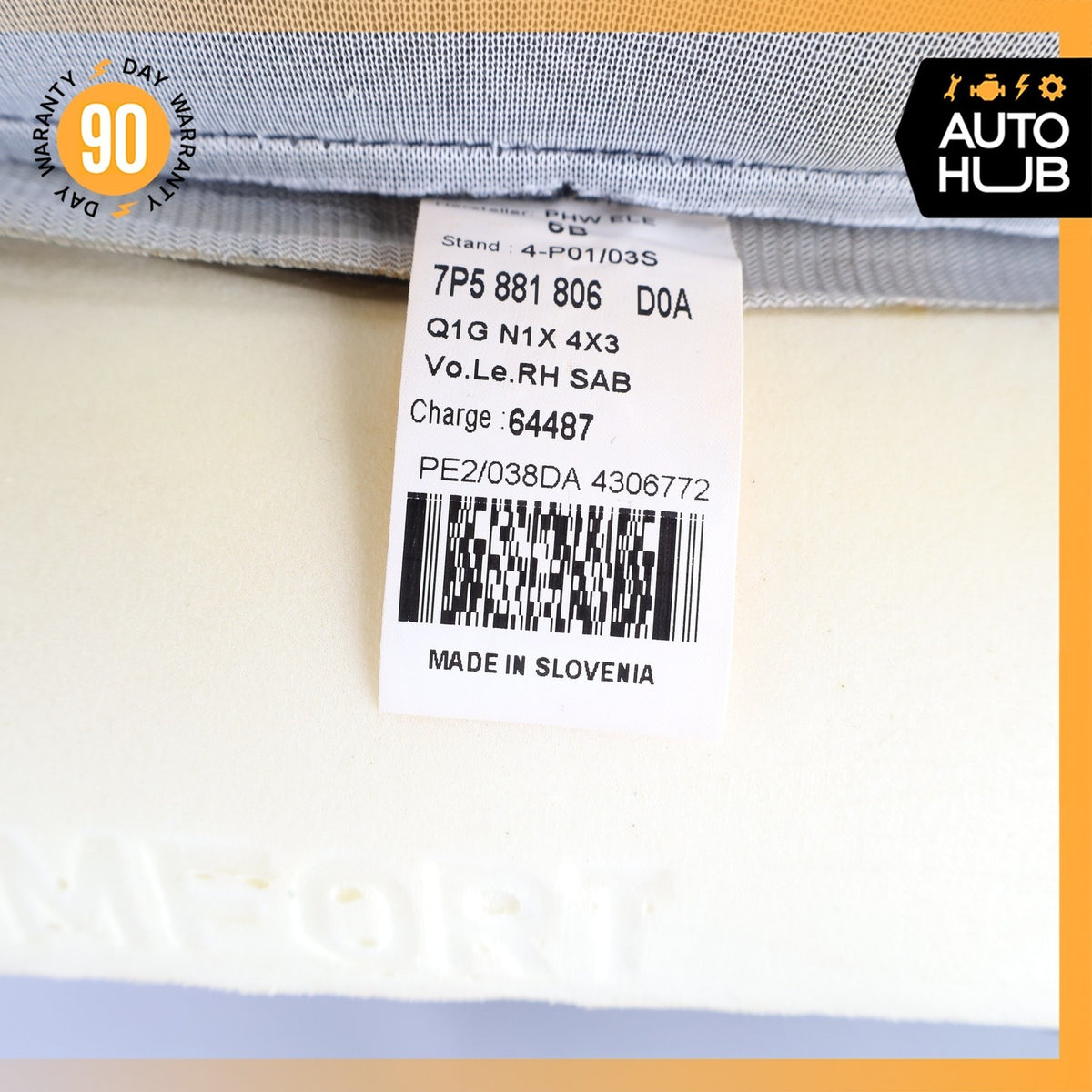 11-18 Porsche Cayenne 958 Front Right Side Seat Upper Cushion Black OEM - photo 18