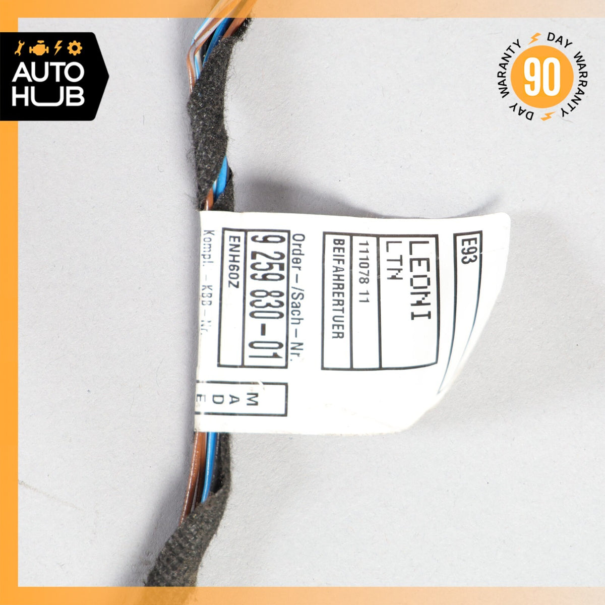 07-13 BMW E93 328i 335i M3 Door Harness Right Passenger Side OEM - photo 12