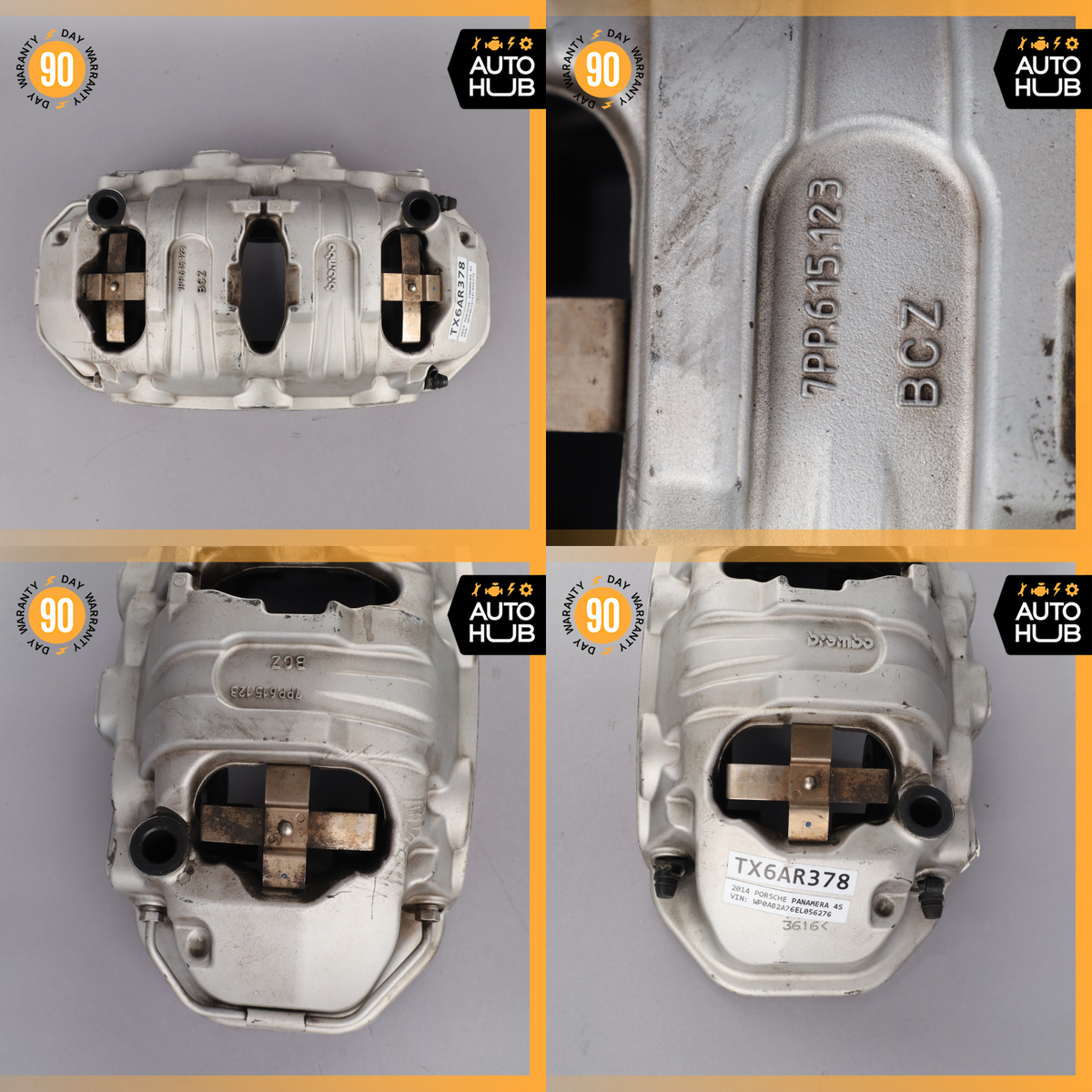 10-23 Porsche Panamera Cayenne Macan Front Brake Calipers Set 7PP615123 OEM - photo 6