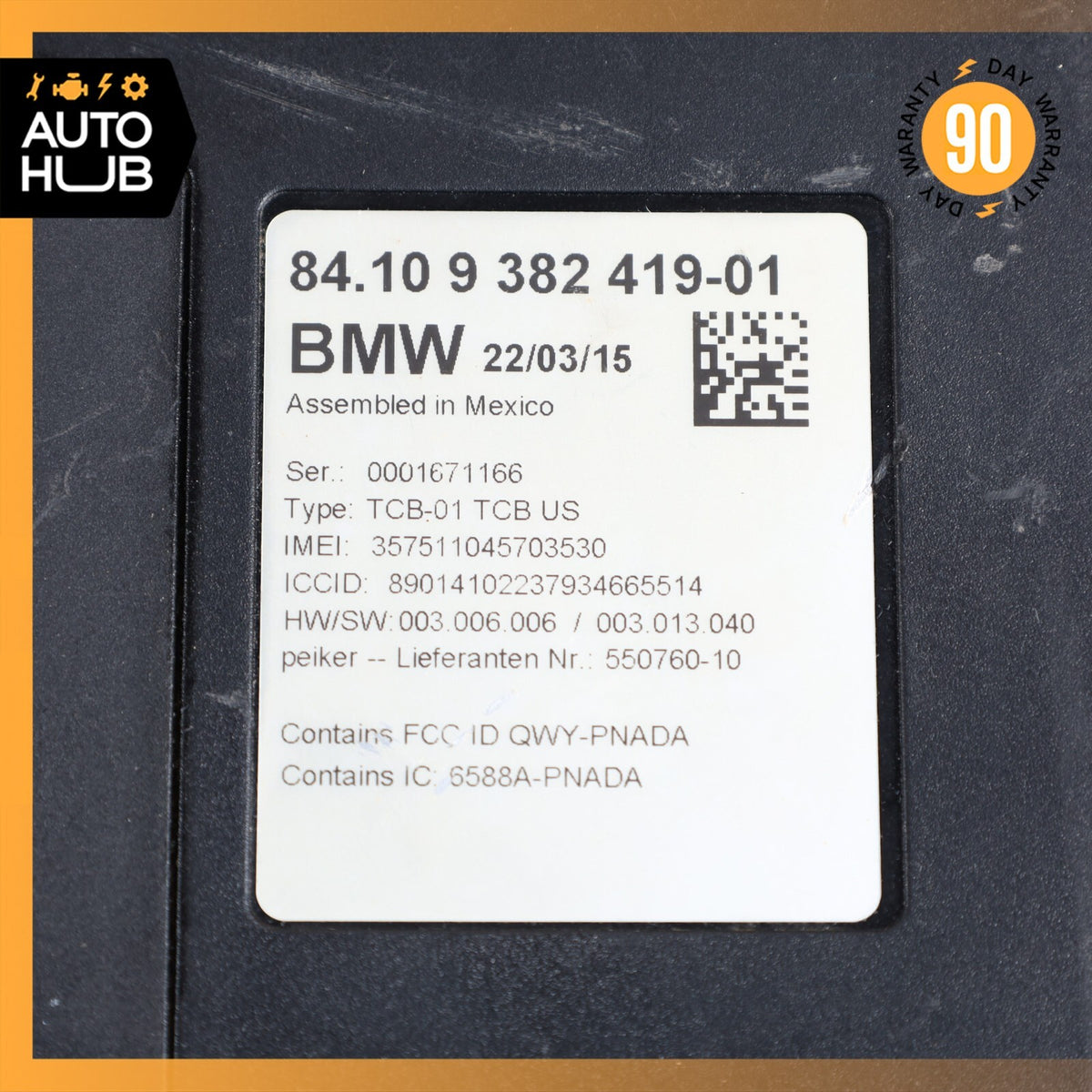 2015 BMW i3 I01 Hybrid Communication Control Module 84109382419 OEM - photo 8