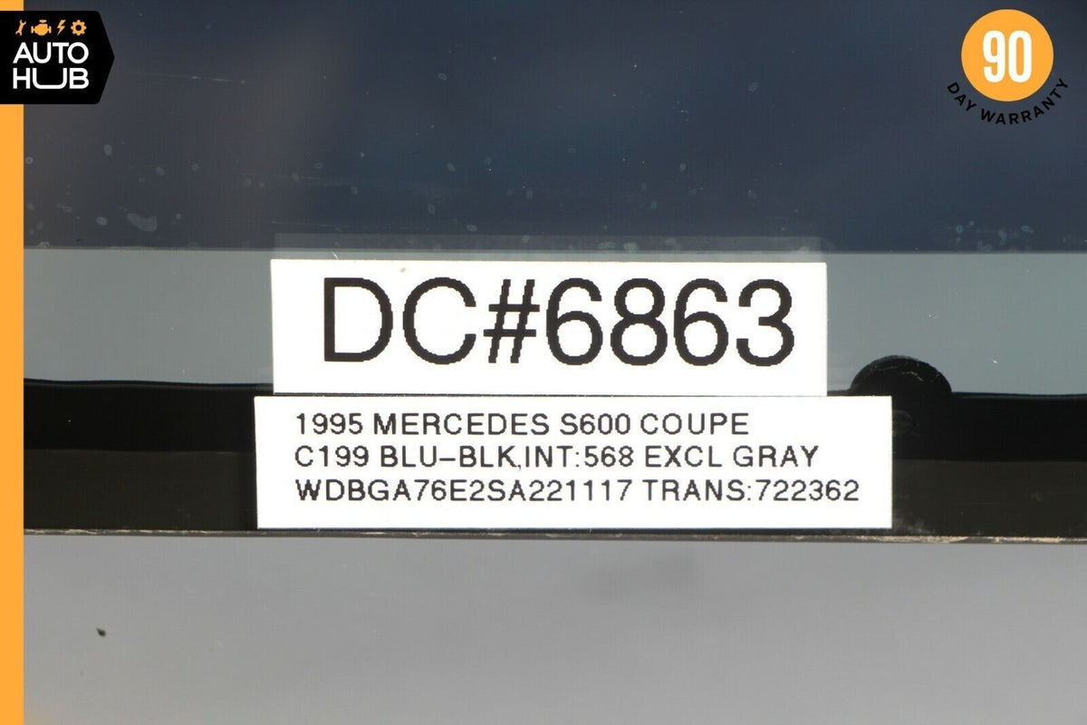 93-99 Mercedes W140 S600 Coupe CL500 Rear Left Side Quarter Window Glass OEM - photo 12