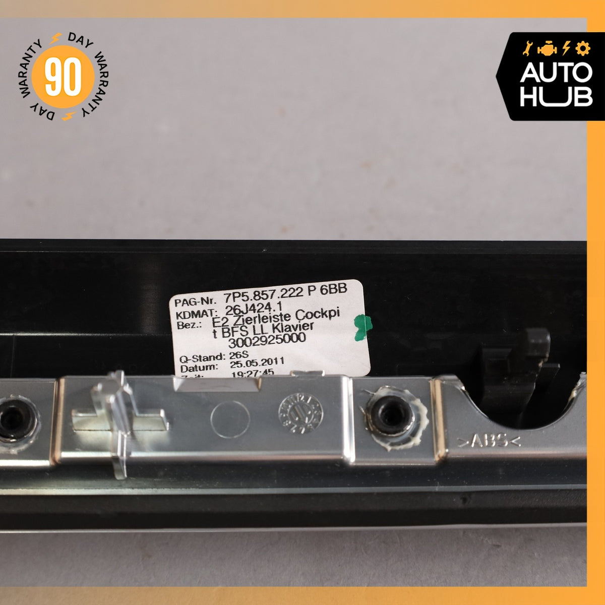 11-18 Porsche Cayenne 958 Right Dashboard Panel Trim Piano Black 7P5857222P OEM - photo 12