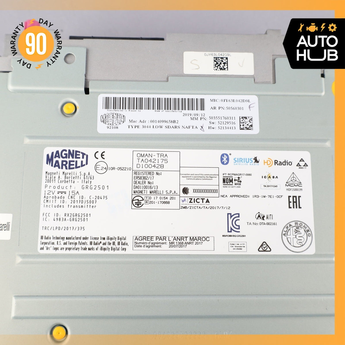 17-19 Alfa Romeo 952 Giulia Satellite Radio Receiver Control Module Unit OEM 56k - photo 9
