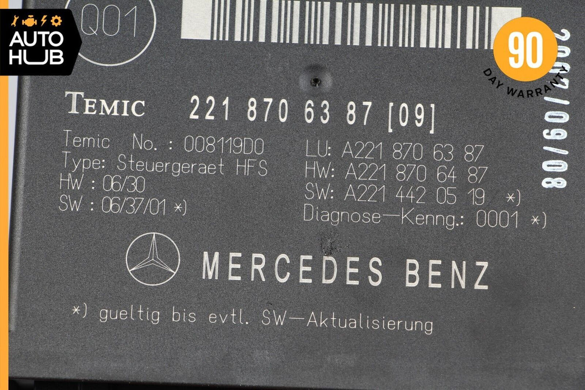 07-09 Mercedes W221 S63 CL550 Trunk Release Remote Open Close Module Unit OEM - photo 8