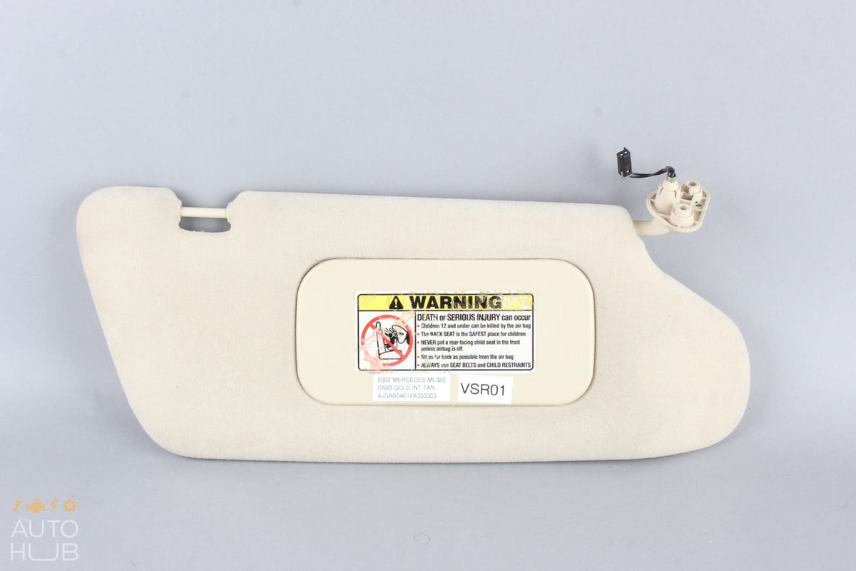 02-05 Mercedes W163 ML320 ML350 ML500 Sunvisor Shade Cover Right Passenger OEM - photo 1