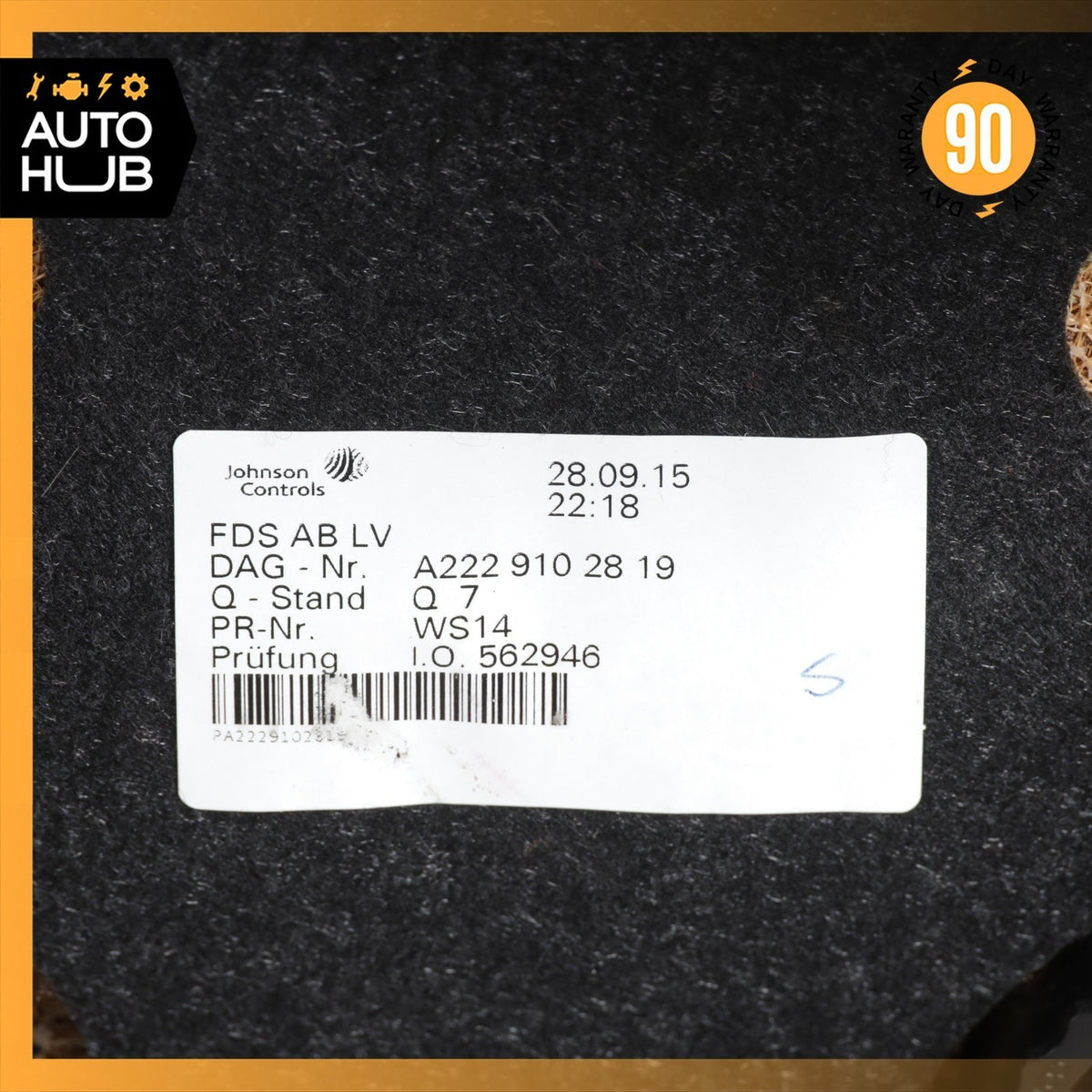 Mercedes W222 S550e S600 Front Left Seat Upper Back Cushion Exclusive Black OEM - photo 14