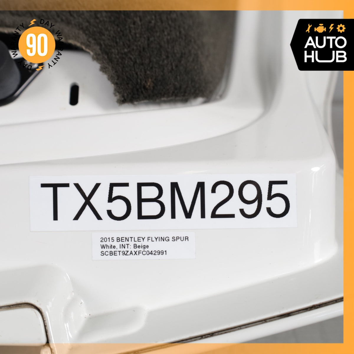 14-15 Bentley Flying Spur Trunk Lid Panel Assembly White OEM 44k - photo 20