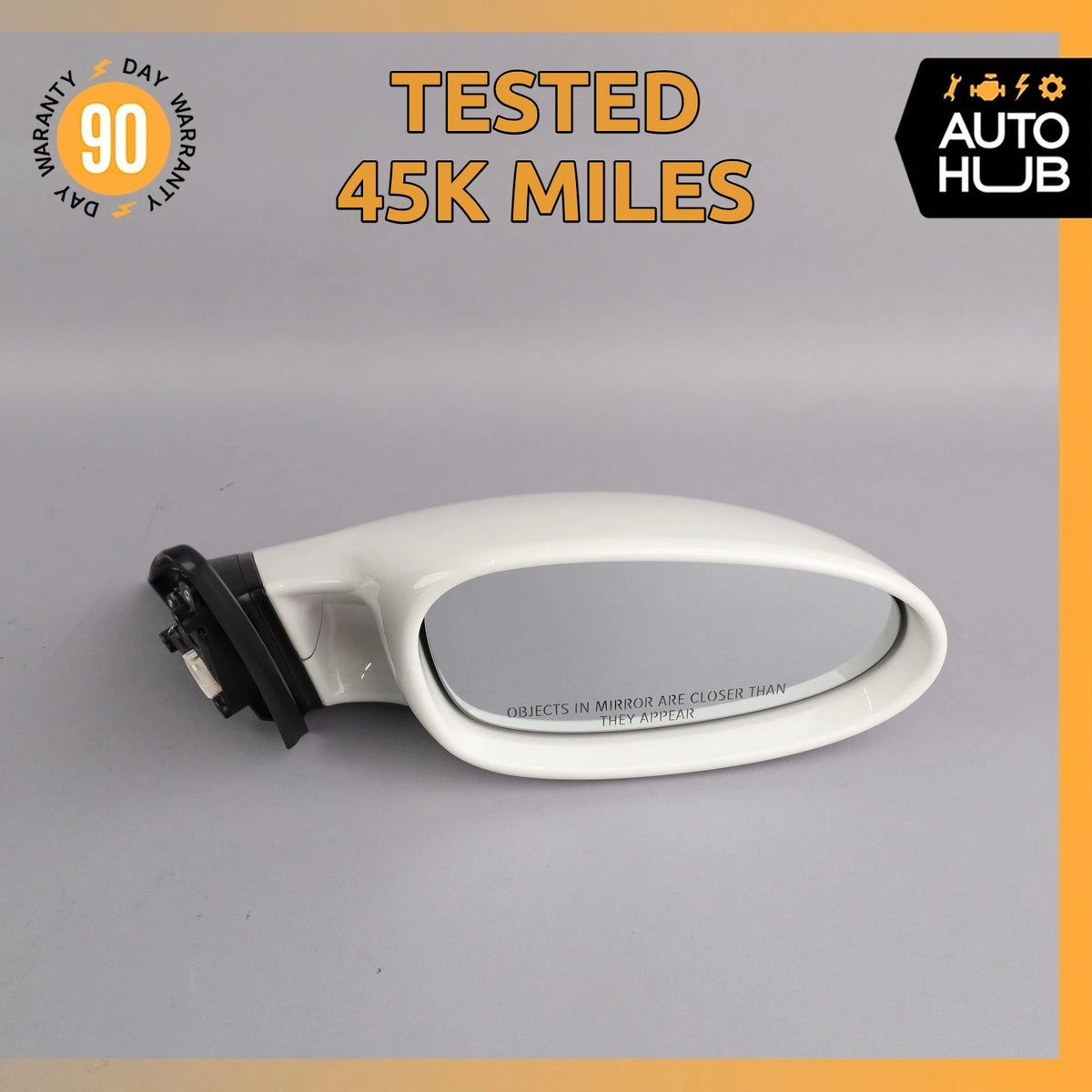 Porsche Boxster 987 911 Right Side Exterior Door Rear View Mirror White OEM 45k - photo 1