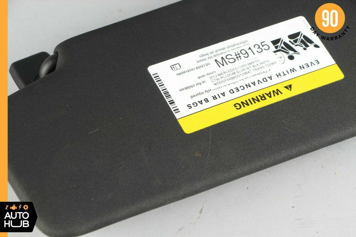 08-14 Mercedes W204 C300 C250 C350 Right Side Sunvisor Sun Visor Black OEM - photo 5