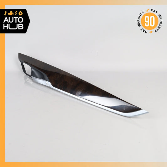 14-18 BMW F15 X5 Right Passenger Side Interior Door Molding Panel Wood OEM - photo 1