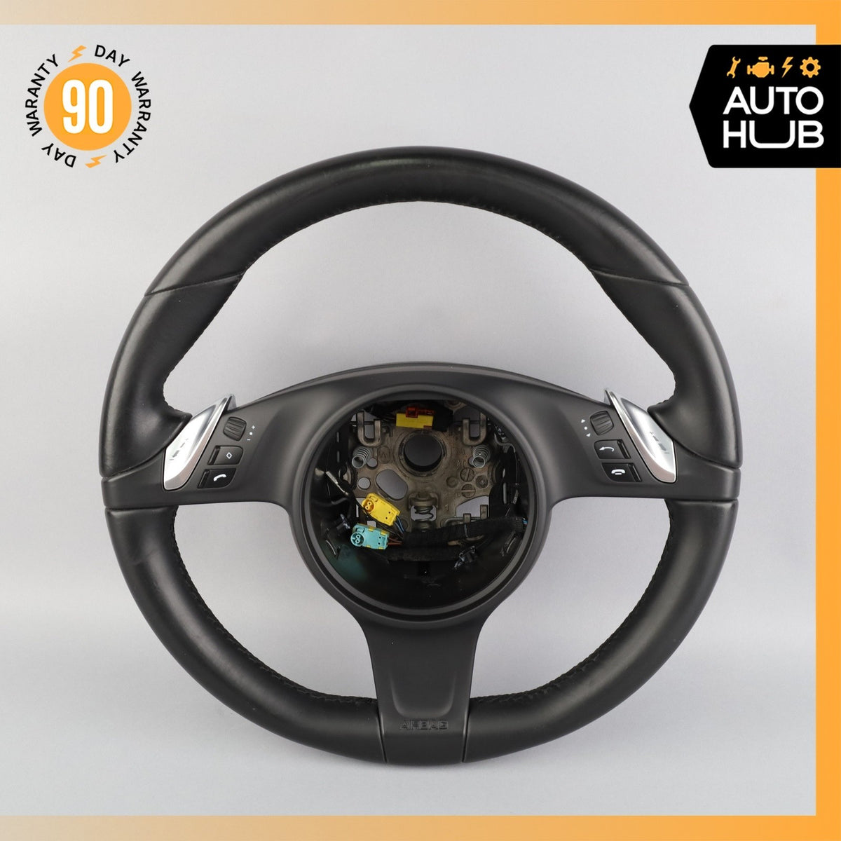 11-16 Porsche Cayenne 958 Steering Wheel w/ Paddle Shifters Black OEM 78k - photo 2
