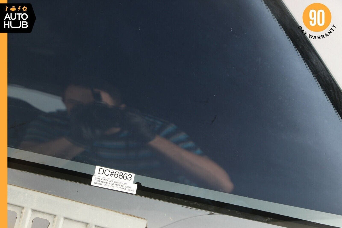 93-99 Mercedes W140 S600 Coupe CL500 Rear Left Side Quarter Window Glass OEM - photo 4