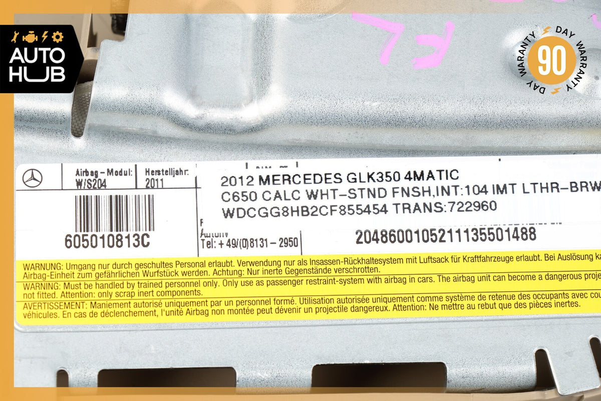 08-15 Mercedes X204 GLK350 C300 Seat Airbag Air Bag SRS Front Left Side OEM - photo 10