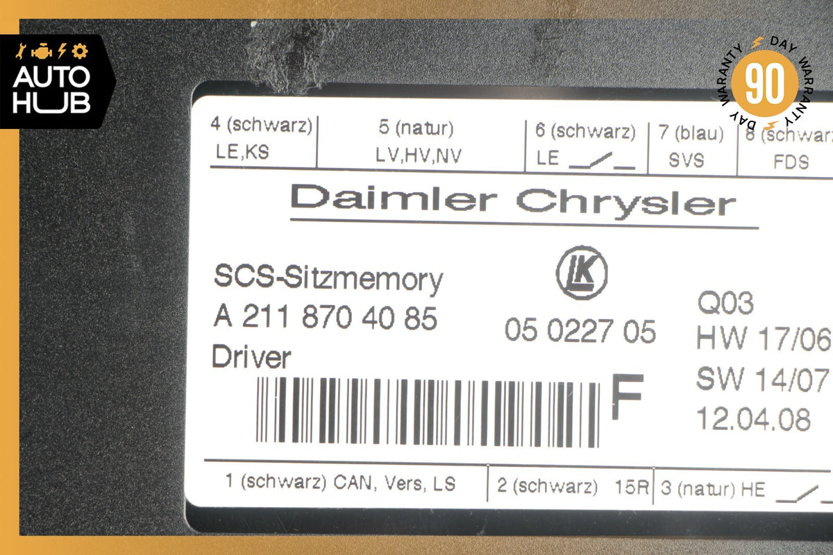 03-12 Mercedes W164 ML550 R350 CLS550 SLK350 Seat Control Module Left Side OEM - photo 9