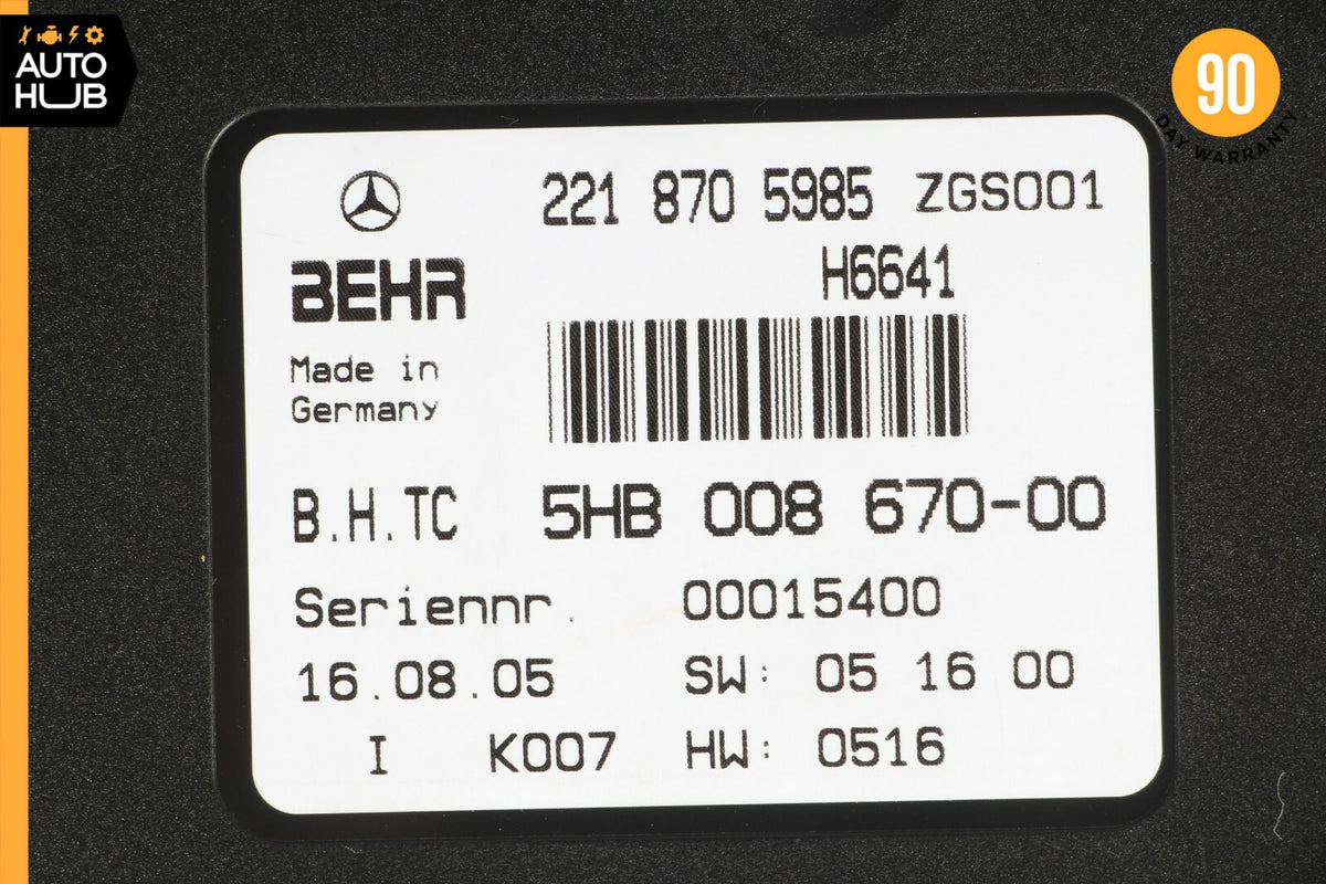 07-09 Mercedes W221 S550 S63 AC A/C Air Heater Blower Climate Control Module OEM - photo 11
