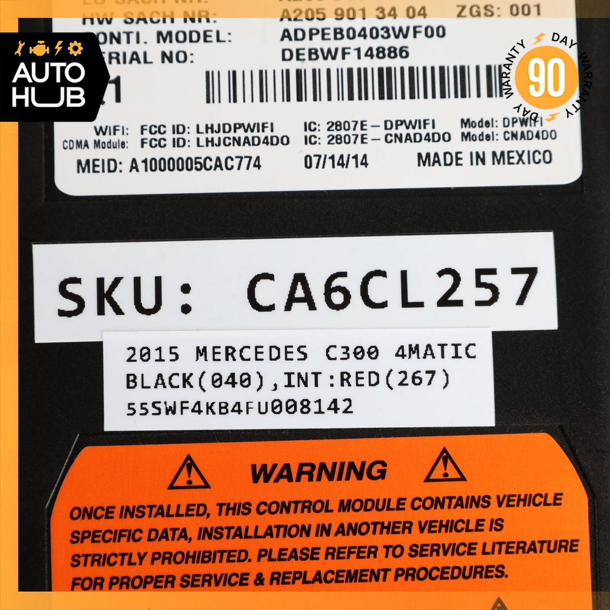15-17 Mercedes W205 C300 E400 CLS550 Tele Aid Control Module 2059008704 OEM - photo 10