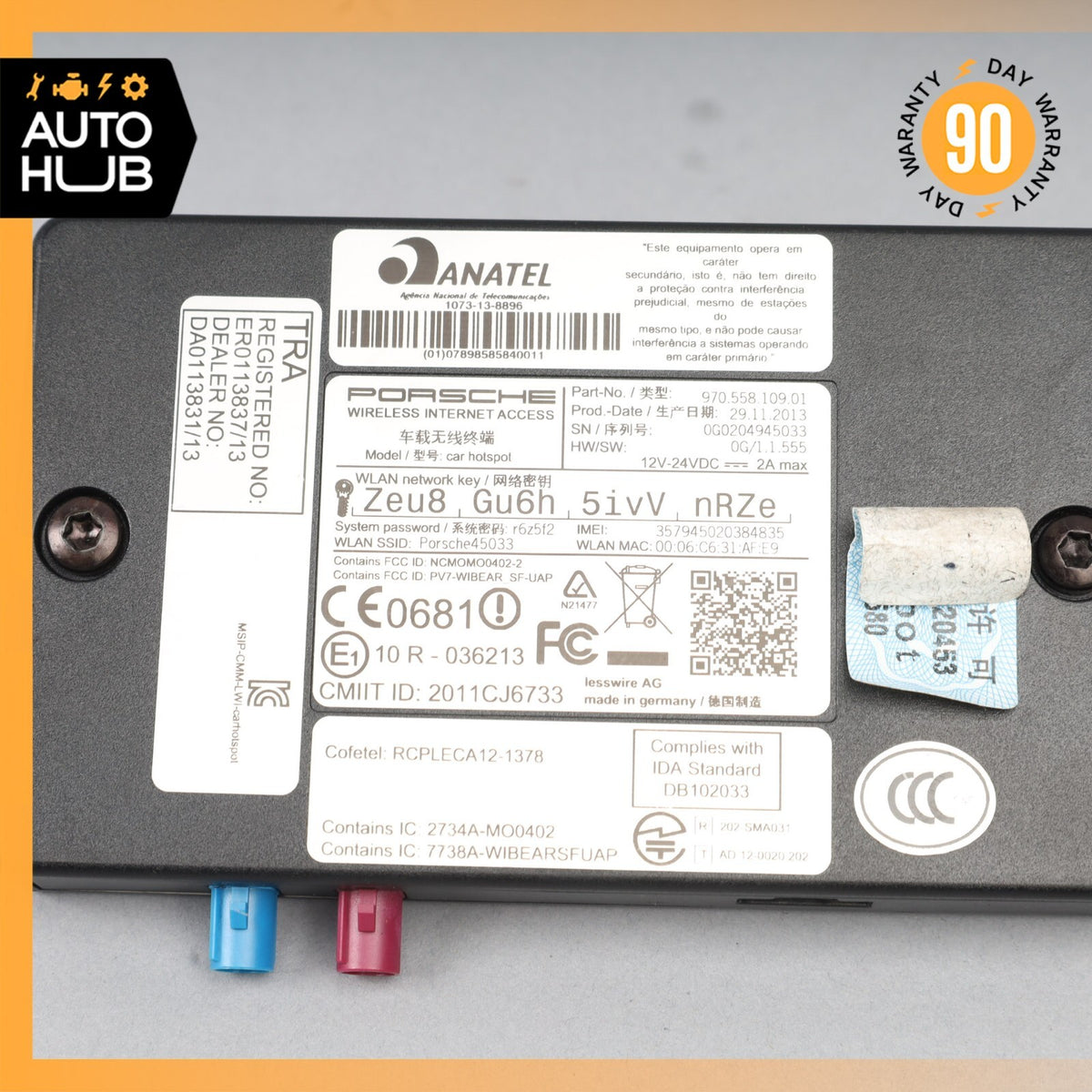 14-16 Porsche Panamera 970 Cayenne Wireless Internet Access Control Module OEM - photo 10