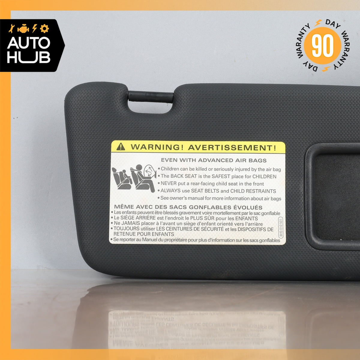 09-12 Audi 8R Q5 Right Passenger Side Sunvisor Sun Visor Black OEM - photo 2