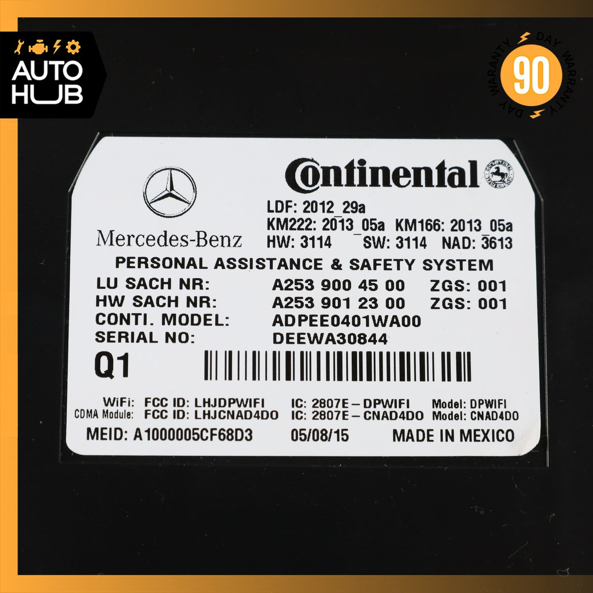15-17 Mercedes W205 C300 E400 CLS550 Tele Aid Control Module 2539004500 OEM 74k - photo 8