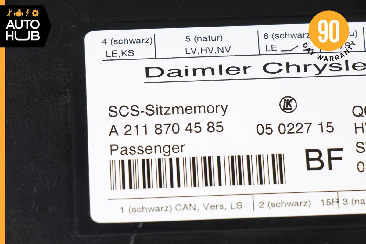 03-12 Mercedes W211 E350 E63 AMG Front Right Seat Control Module 2118704585 OEM - photo 11