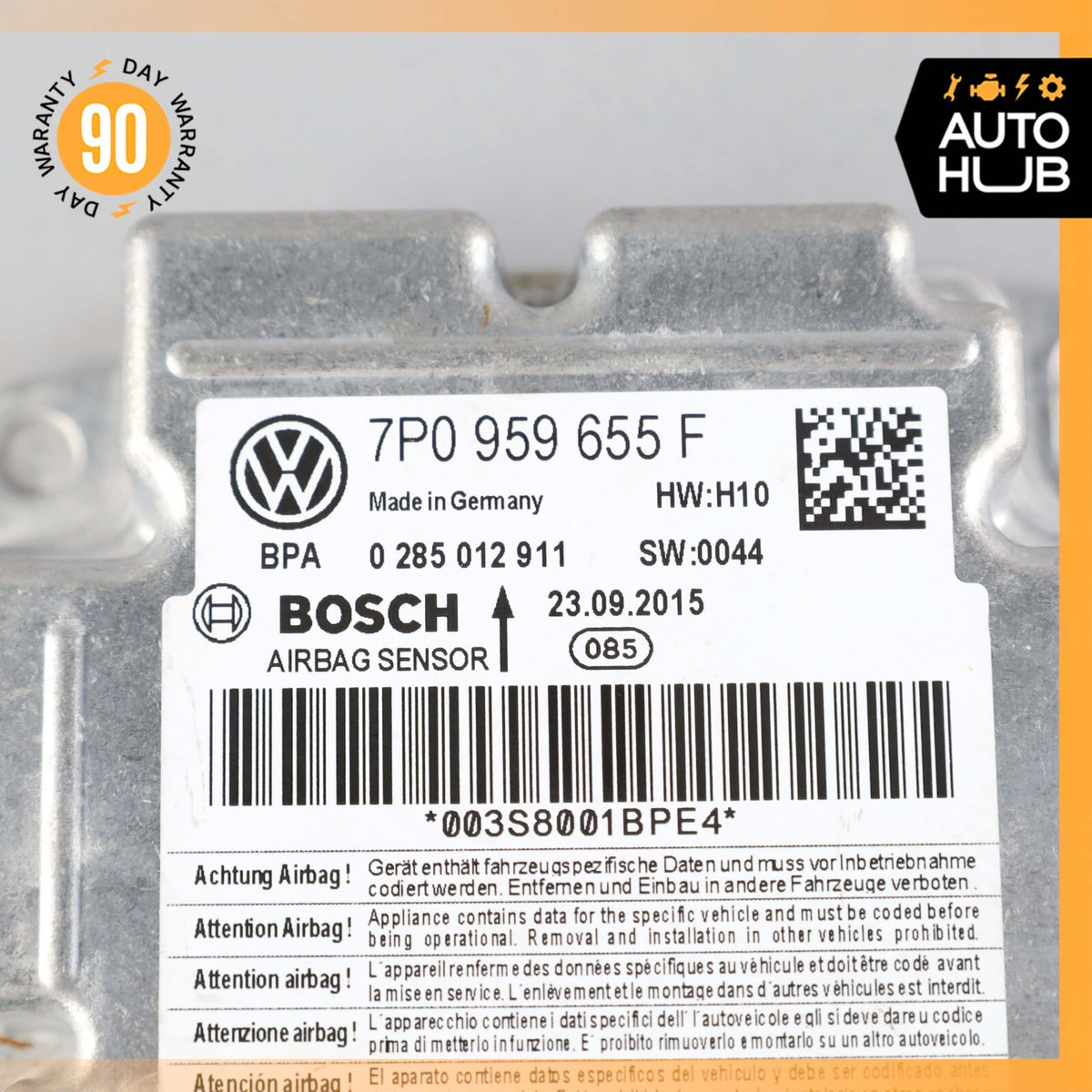 15-18 Porsche Cayenne 958 GTS Airbag Air Bag Sensor SRS Control Module OEM - photo 8
