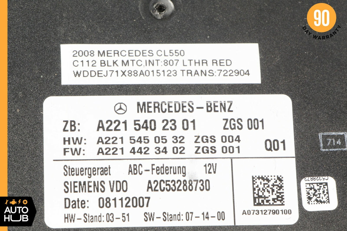 07-13 Mercedes W216 CL550 S600 ABC Hydraulic Suspension Control Module OEM - photo 2