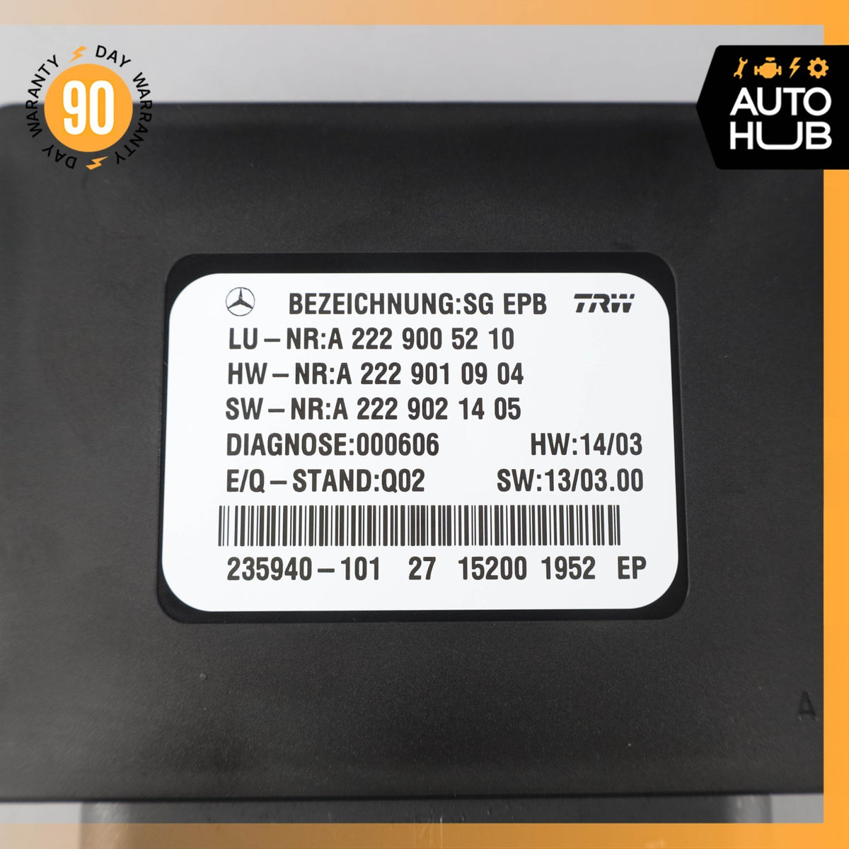 14-17 Mercedes W222 S550 S600 S63 Electronic Parking Brake Control Module OEM - photo 8