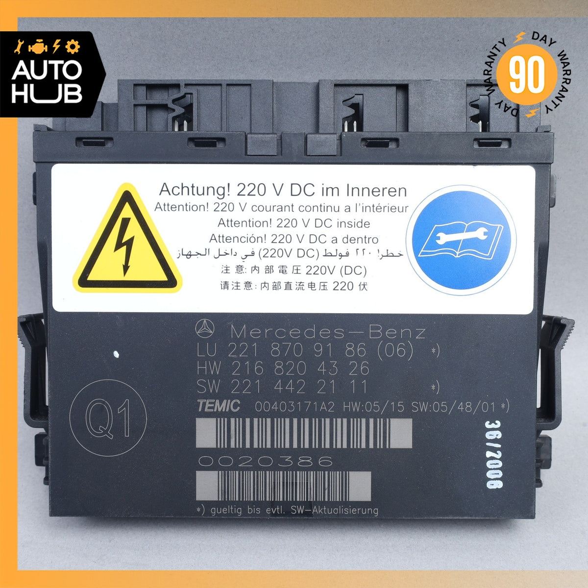 07-10 Mercedes W221 S600 Front Left or Right Seat Contour Control Module OEM - photo 8