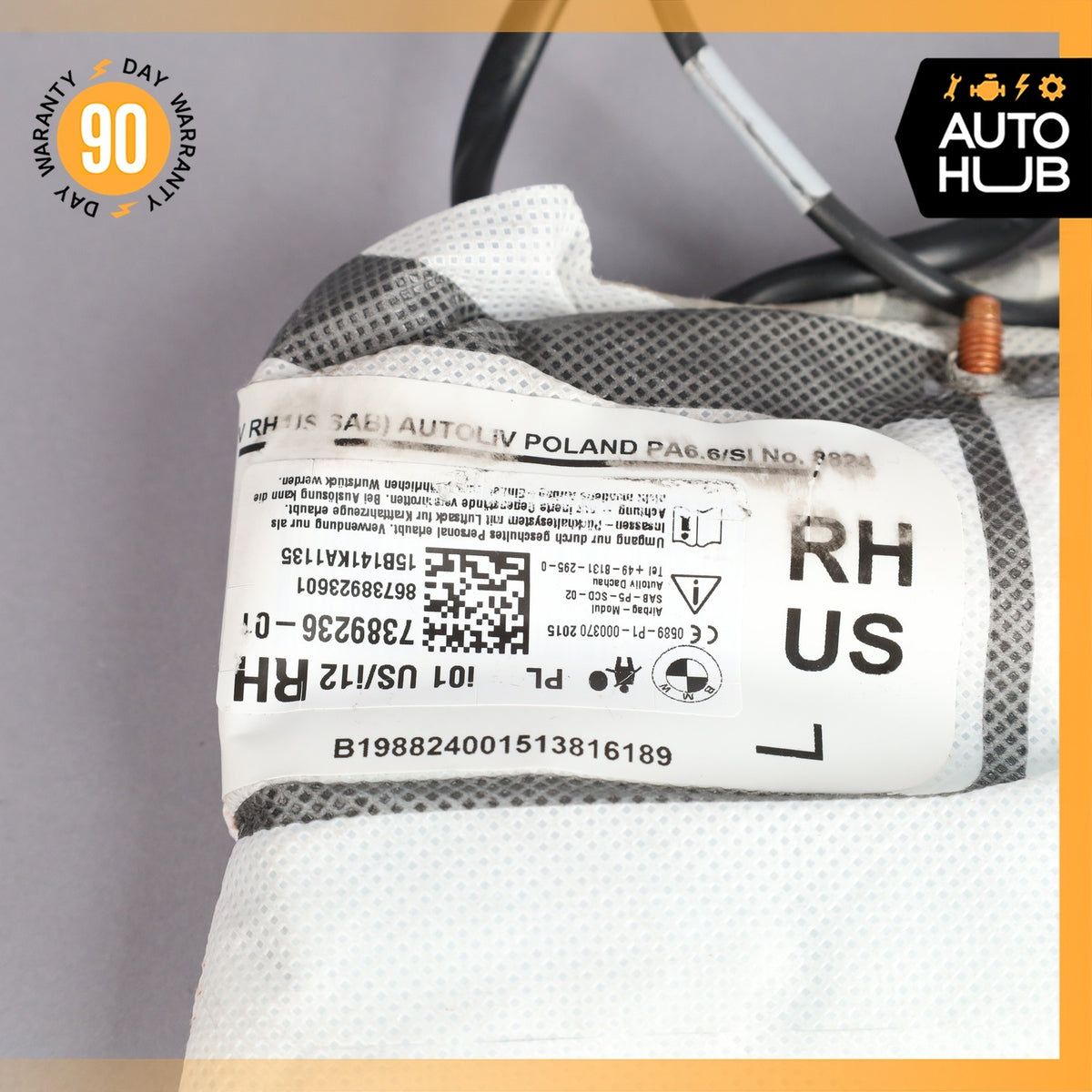 14-21 BMW i3 I01 Hybrid Front Right Passenger Side Seat Airbag SRS OEM - photo 4
