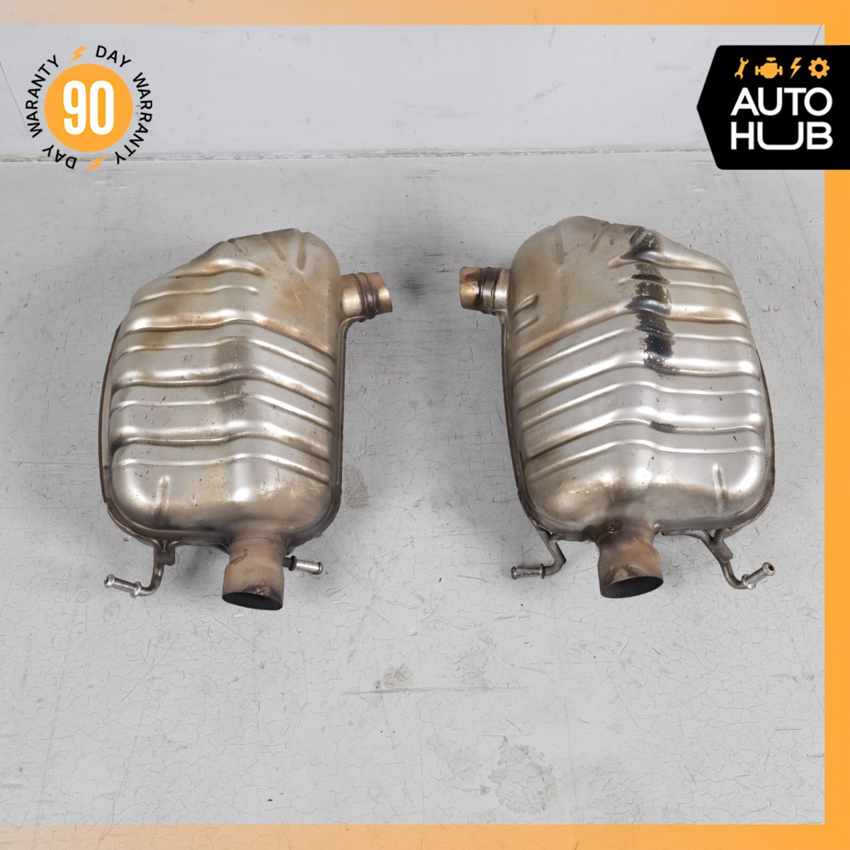 10-11 Mercedes W207 E550 Exhaust Muffler Mufflers Right and Left Set OEM - photo 1