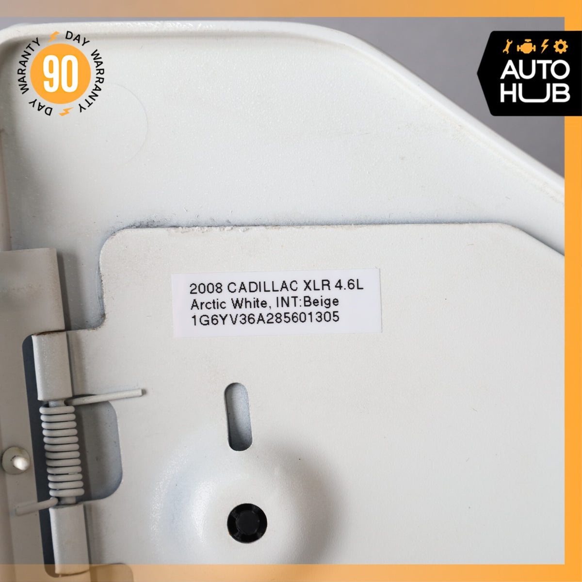 04-09 Cadillac XLR Fuel Door Lid Gas Tank Cover White 10333885 OEM - photo 7