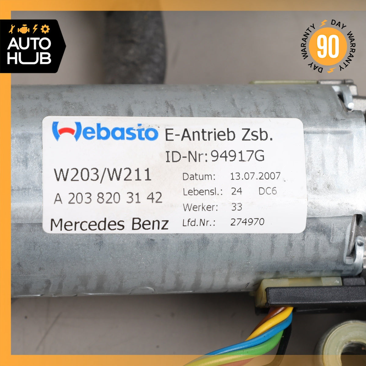 Mercedes W211 E350 CLS500 Panoramic Sunroof Sun Roof Motor 2038203142 OEM - photo 3