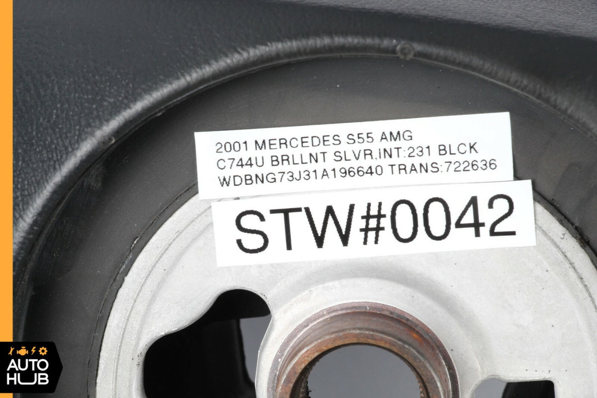 00-06 Mercedes W220 S430 S500 CL500 Driver Steering Wheel Black OEM - photo 12
