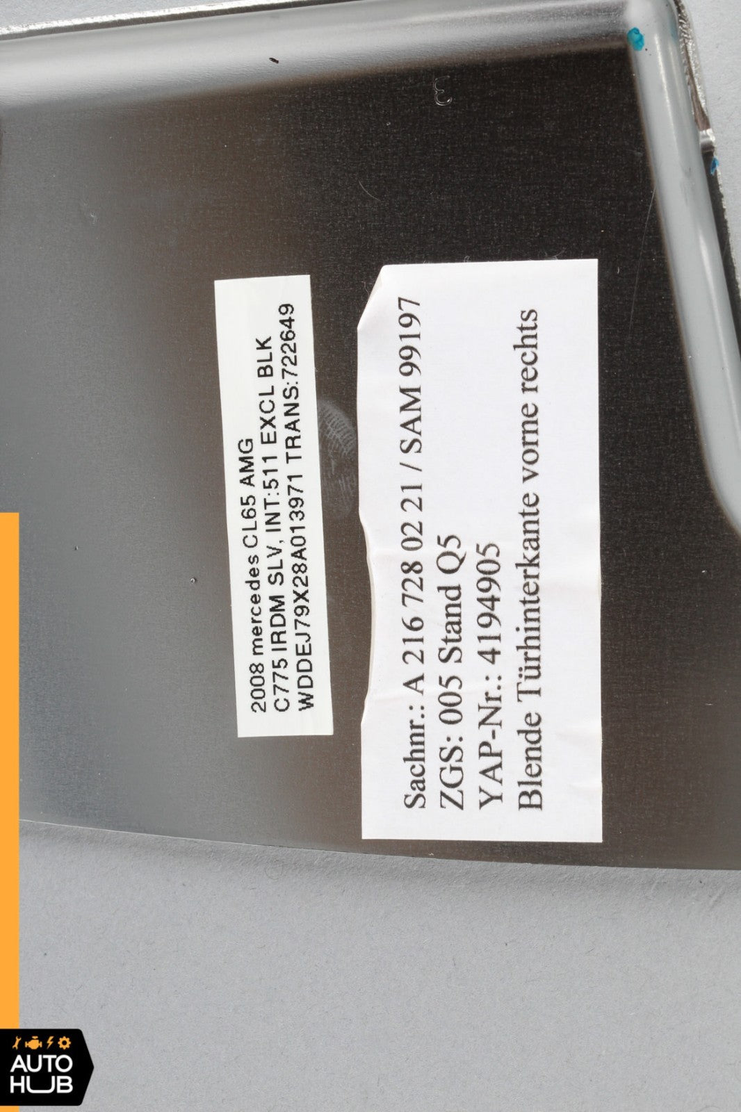 07-13 Mercedes W216 CL550 CL65 Door Interior Trim 2167280221 Right Passenger OEM - photo 12