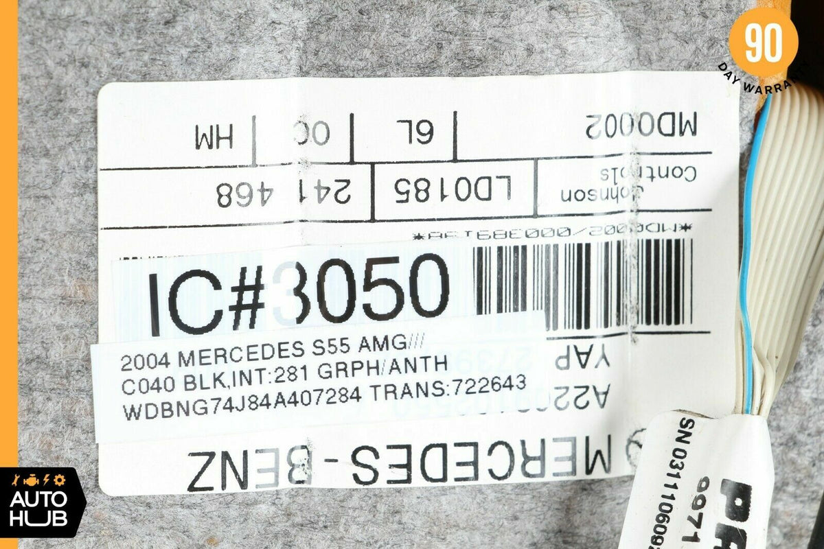 03-06 Mercedes W220 S55 S65 AMG Front Right Bottom Lower Seat Cushion Black OEM - photo 12