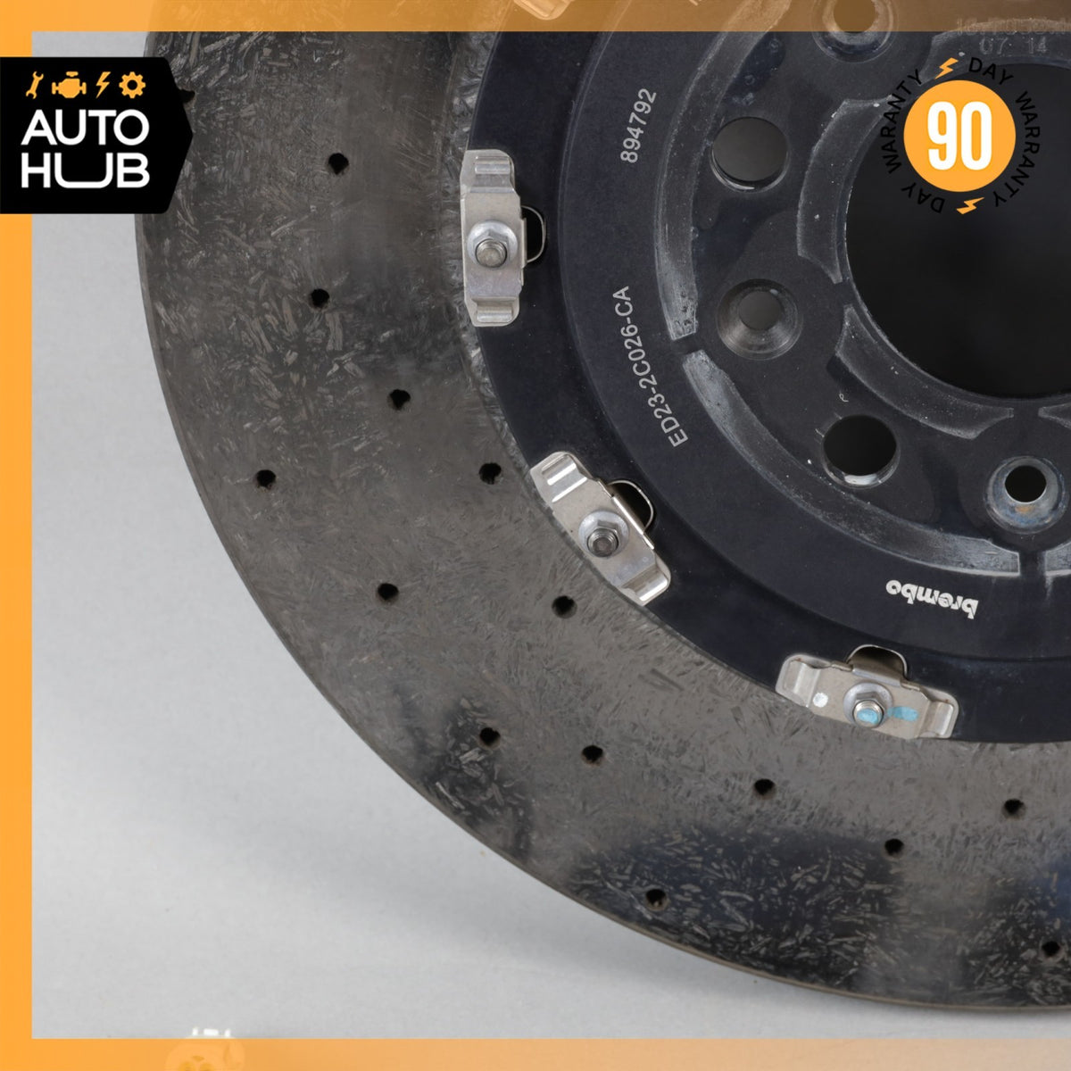 08-16 Aston Martin DB9 DBS Rear Carbon Ceramic Brake Rotor ED232C026CA OEM 22k - photo 4