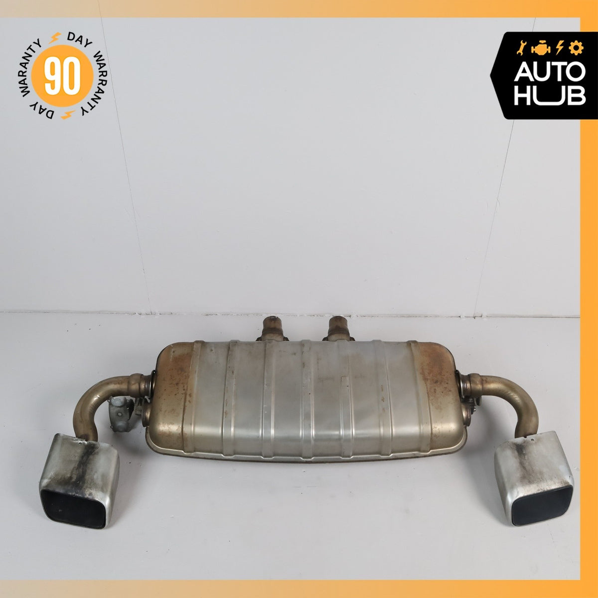 11-14 Porsche Cayenne 958 Hybrid S Dual Exhaust Mufflers Tips Assembly OEM - photo 2