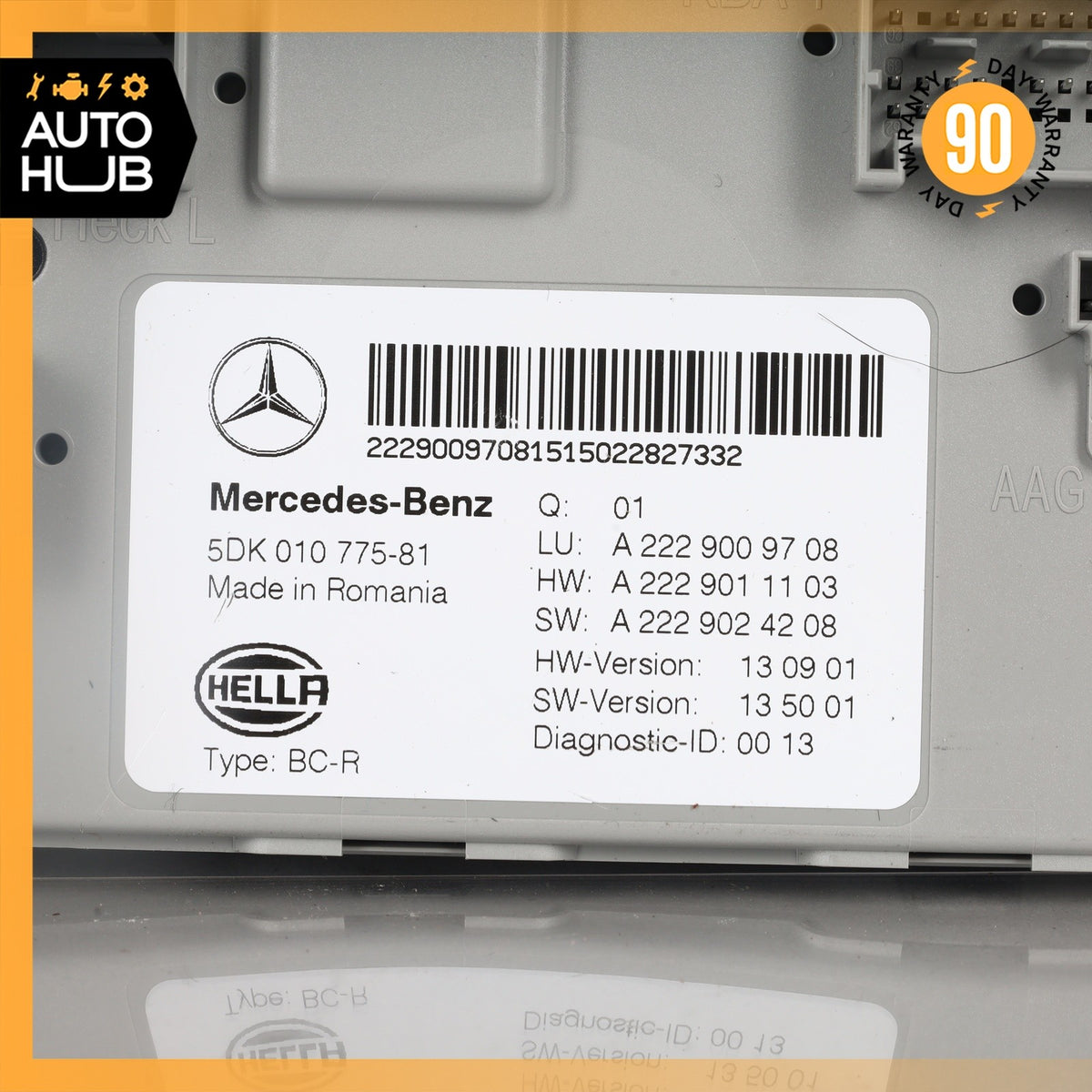 15-18 Mercedes W205 C300 C350e Rear Trunk SAM Control Module 2229009708 OEM - photo 6