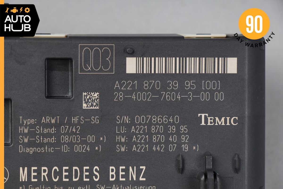 07-14 Mercedes W221 S550 S63 CL550 Trunk Release Remote Open Close Module OEM - photo 11