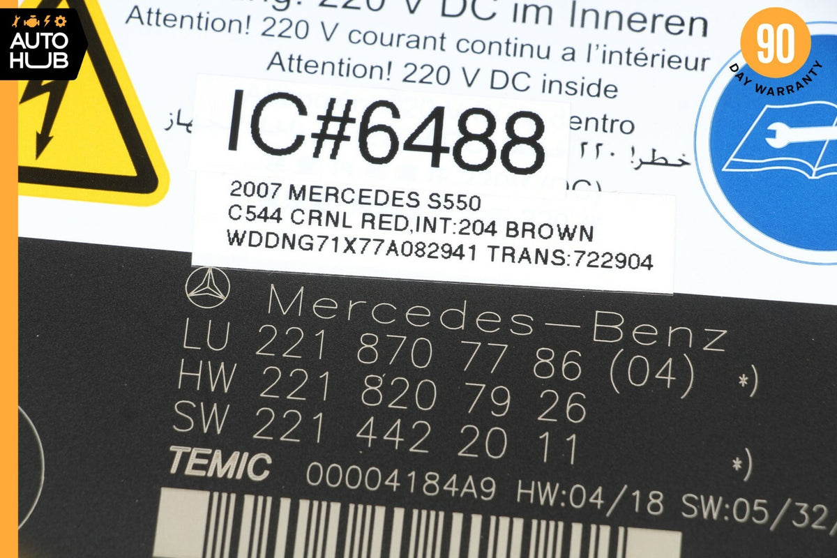 07-10 Mercedes W221 S550 CL550 Front Left or Right Seat Contour Control Module - photo 8