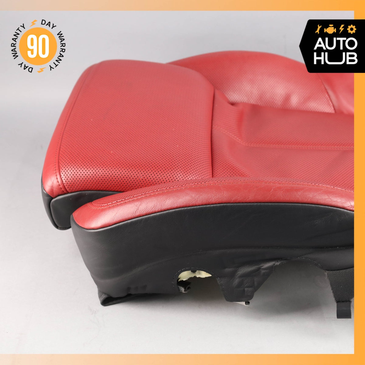 15-18 Porsche Macan 95B Front Left Lower Bottom Seat Cushion Leather Red OEM - photo 6