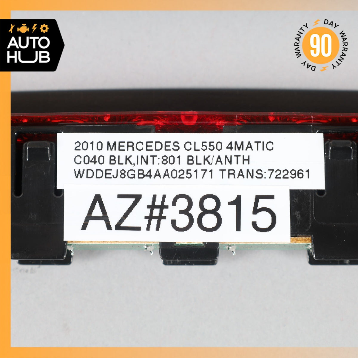 07-14 Mercedes W216 CL550 S550 S400 Rear 3RD Third Brake Stop Light Black OEM - photo 12