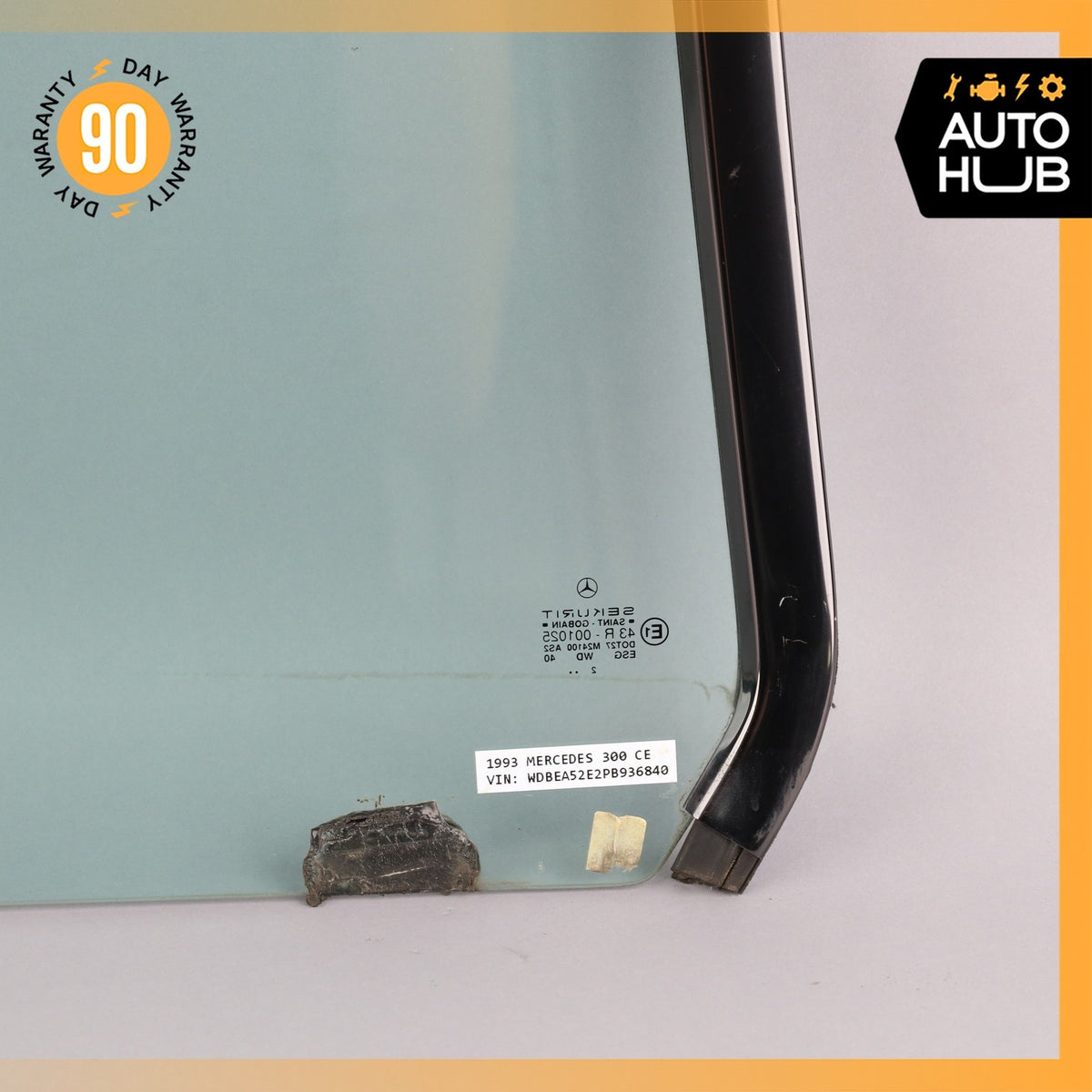 88-95 Mercedes W124 300CE E320 Coupe Left Quarter Window Glass OEM - photo 13