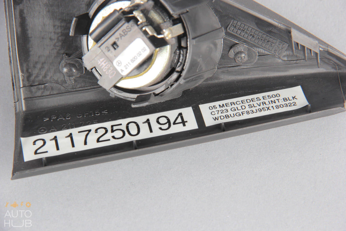 03-09 Mercedes W211 E320 E500 E550 Tweeter Speaker Cover Front Left Black OEM - photo 9