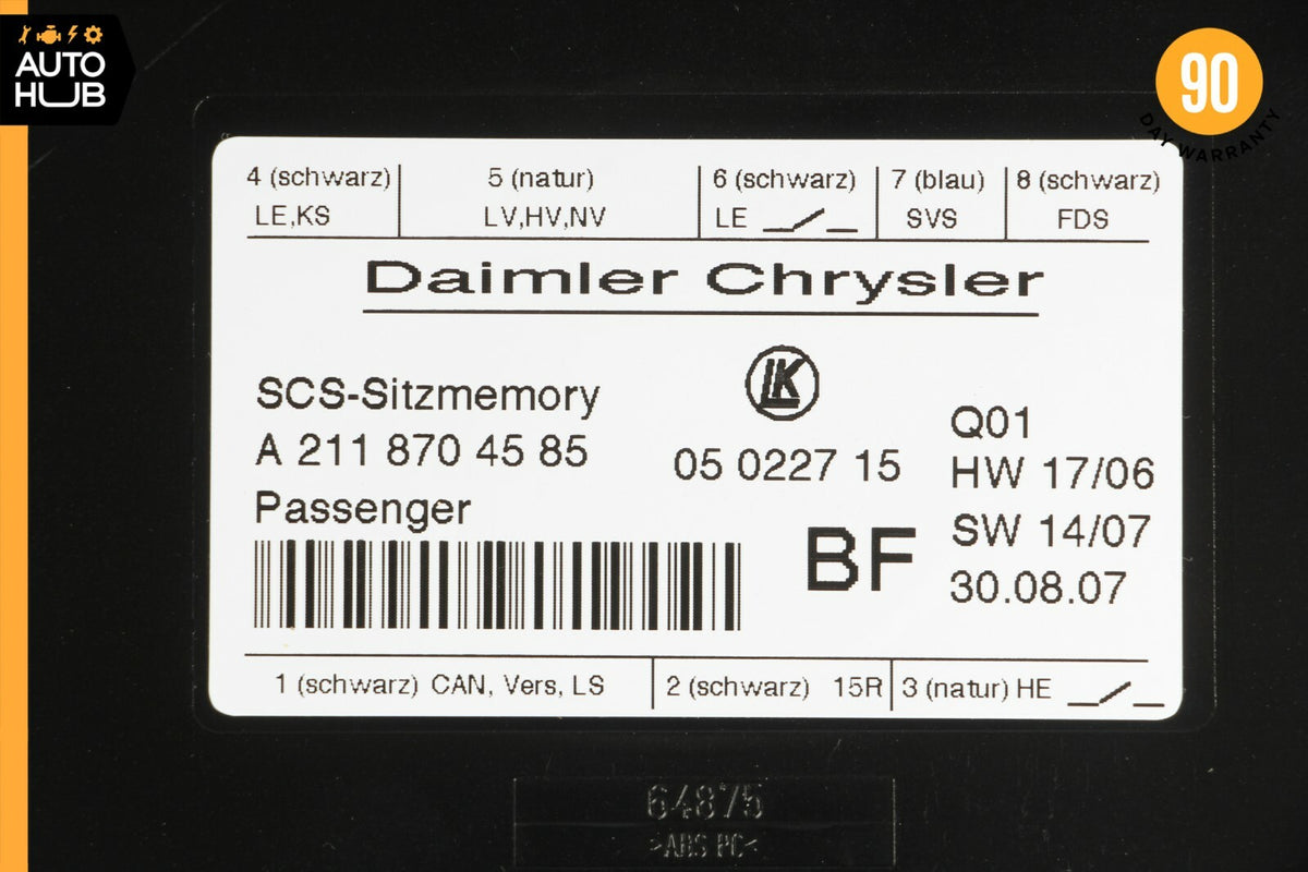 03-12 Mercedes W211 E350 CLS55 AMG SLK350 Front Right Seat Control Module OEM - photo 11