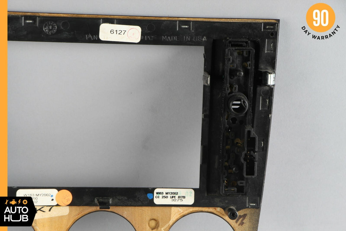 02-05 Mercedes W163 ML320 ML350 ML500 Center Console Trim Bezel Wood OEM - photo 7