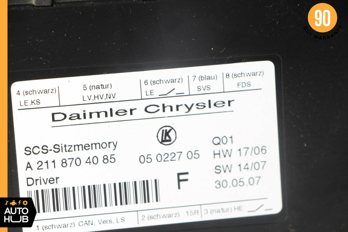 06-11 Mercedes W219 CLS550 ML550 Front Left Seat Adjustment Control Module OEM - photo 8